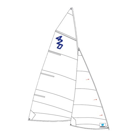 420 Sail set - Main sail+Jib Windesign - EX3038 - OPTIPARTS