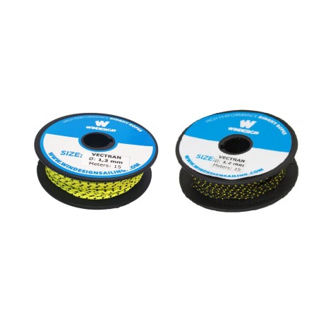 Mini bobine de vectran gainé Ø1.2mm - Garcette voile Optimist - KM NAUTISME Mini bobine de vectran gainé Ø1.2mm - Garcette voile Optimist - KM NAUTISME