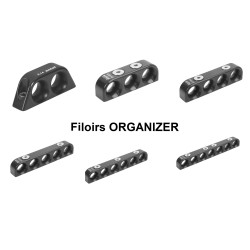 ORGANIZER - ANTAL - Filoirs à faible friction 2 à 8 trous de passage - Réalisé en aluminium anodisé dur noir - KM NAUTISME