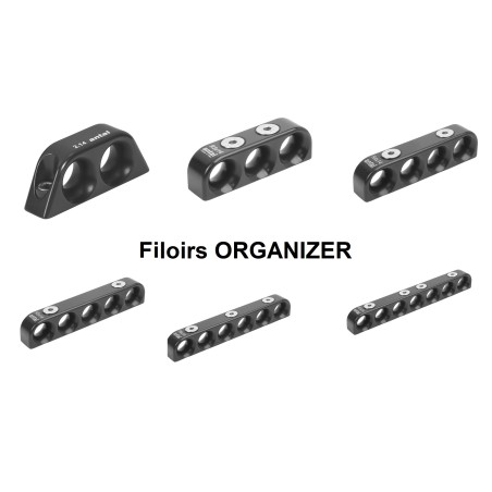 ORGANIZER - ANTAL - Filoirs à faible friction 2 à 8 trous de passage - Réalisé en aluminium anodisé dur noir - KM NAUTISME ORGANIZER - ANTAL - Filoirs à faible friction 2 à 8 trous de passage - Réalisé en aluminium anodisé dur noir - KM NAUTISME