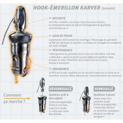 Hook-Emerillon FKH10 Karver - Hook Karver - Emerillon Karver Systems - www.karver-systems.com - KM Nautisme Revendeur Karver