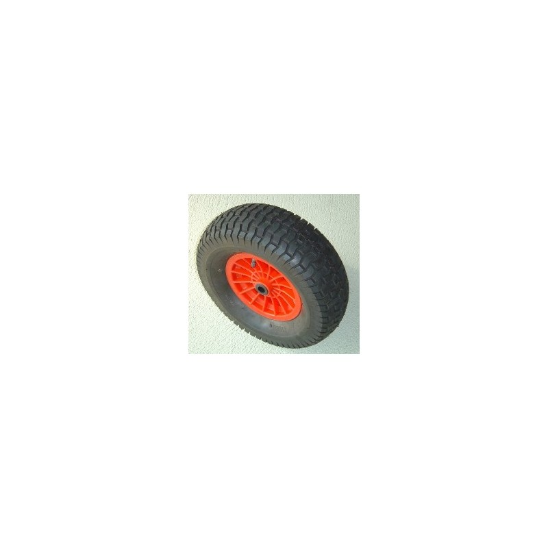 Luftrad 410x140x20mm-Stolle - Gleitlager 20 mm, Kunststofffelge rot