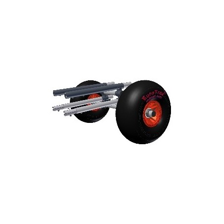 La roue ballon EuroTrax - 21x12-8 modèle à crampon - sur jante rouge ou noire