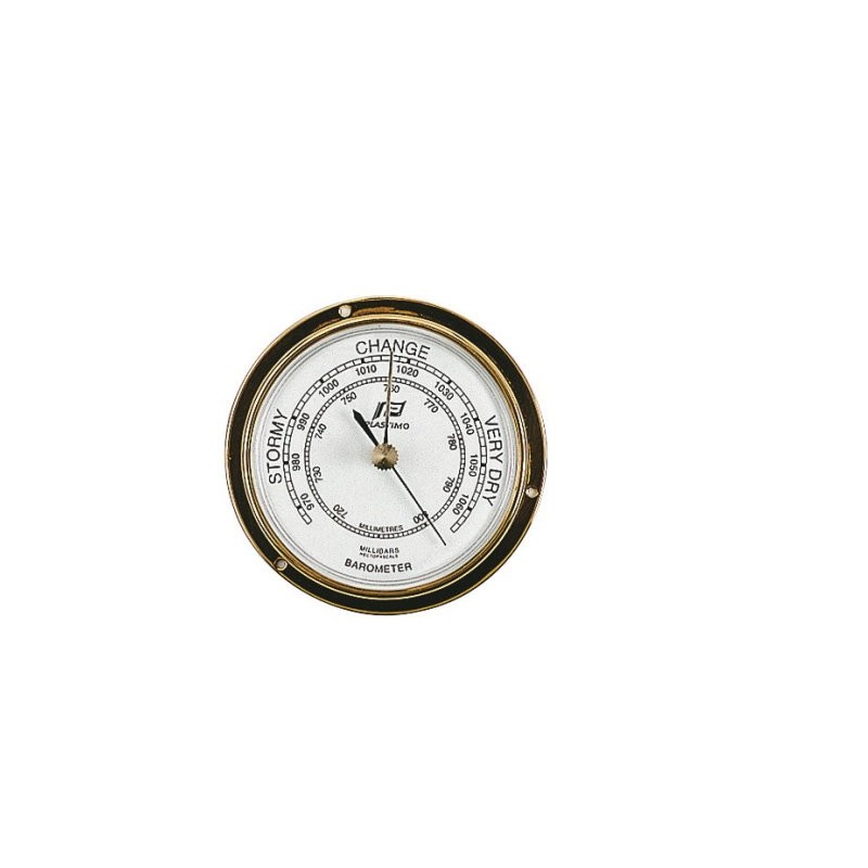 Barometer Plastimo 3 "polished brass flat glass