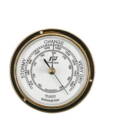 Baromètre Plastimo 3" laiton poli verre plat Baromètre Plastimo 3" laiton poli verre plat