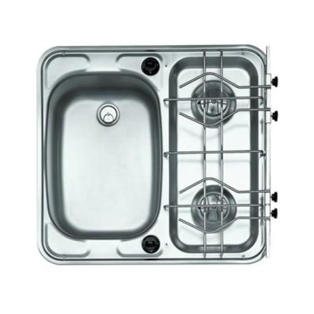 Combined sink stainless steel 304 and stove 2 lights 1.6 kw 490 X 460 mm