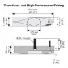 Sonde traversante bronze Raymarine B744VL (filetage long) 600W 50/200 KHz triducer vitesse/profondeur/température...