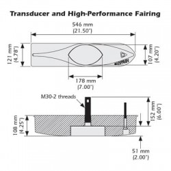 Sonde traversante bronze Raymarine B258 1Kw 50/200 KHz avec fairing block