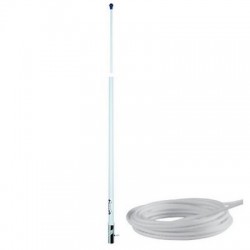 Antenne AM-FM Glomex RA1288 fouet fibre de verre 2,40 m. + câble coaxial longueur 6 m. - pour vedettes