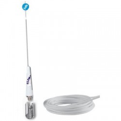 Antenne VHF Glomex RA106 SLSSB18 "Luxe" 3 dB fouet inox 1,10 m. + câble coaxial longueur 18 m. - pour voiliers