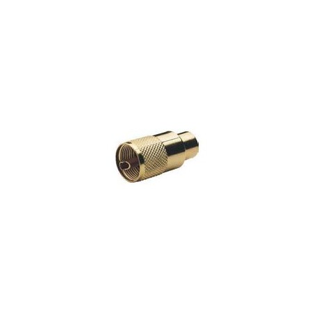 Connecteur RA131 Gold Glomex PL259 mâle plaqué or pour câble RG213/U