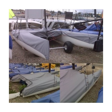 Full protection canopy for catamaran Nacra F18 Infusion
